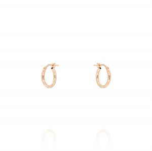 2 mm thick hoop earrings - 14 mm - rosé plated