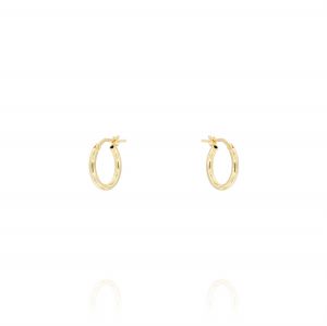 2 mm thick hoop earrings - 14 mm - gold plated