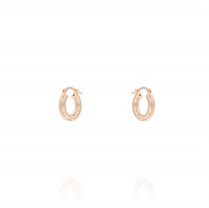 3 mm thick hoop earrings - 18 mm - rosé plated