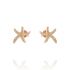 Small starfish earrings with cubic zirconia - rosé plated