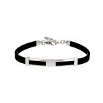 Bracciale caucciù con piastra centrale traforata