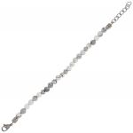 Bracciale in acciaio con sfere bianche