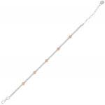 Bracciale con rondelle alternate a 5 palline sfaccettate placcate rosé