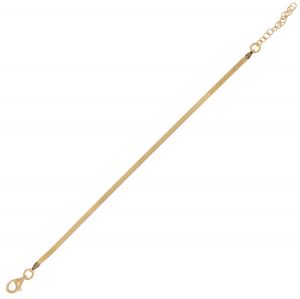 Flat chain bracelet - gold plated - 3 mm