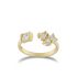 Anello aperto con 4 zirconi di forme varie - placcato oro