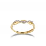 Ring with cubic zirconia weave - gold plated