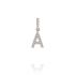 Letter A shaped pendant with cubic zirconia