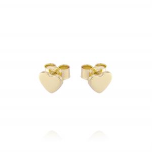 Earrings with small size heart - gold plated