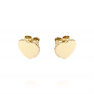 Earrings with medium size heart - gold plated