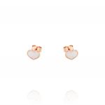 Heart earrings with mother of pearl - rosé plated