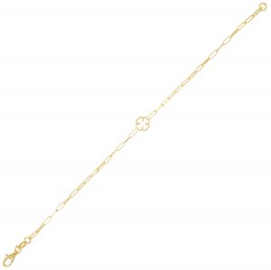Rectangular chain bracelet with quatrefoil - gold plated