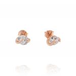 Cubic zirconia earrings with elongated claw - rosé plated