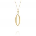 Necklace with two hanging ovals - gold plated 
