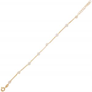 8 natural pearls bracelet - gold plated
