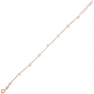 8 natural pearls bracelet - rosé plated