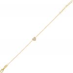 Bracelet with heart with cubic zirconia - gold plated