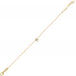 Bracelet with star with cubic zirconia - gold plated