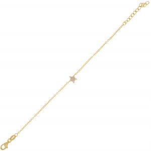 Bracelet with star with cubic zirconia - gold plated