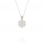 Hexagonal snowflake necklace with cubic zirconia