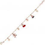 Bracelet Christmas pendants - rosé plated