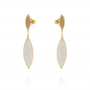 Earrings with drop shaped Mother of Pearl - gold plated