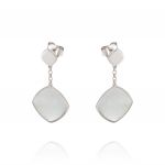 Earrrings with Mother of Pearl in curved rhombus shape
