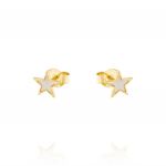 Star earrings with mother of pearl - gold plated