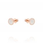Disc earrings with mother of pearl - rosé plated