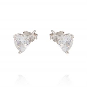 Earrings with white heart shaped cubic zirconia