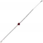 Bracciale tennis con cuore rosso