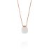 Necklace with white square stone - rosé plated