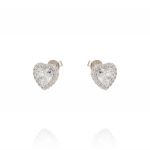 Heart shaped cubic zirconia earrings with cubic zirconia frame