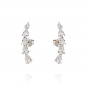 Earrings with 6 drop-shaped cubic zirconia