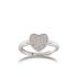 Heart ring with white cubic zirconia 