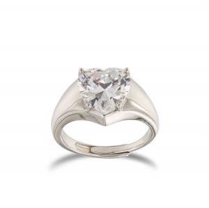 Ring with heart shaped cubic zirconia
