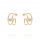 Double row hoop earrings with cubic zirconia star - gold plated