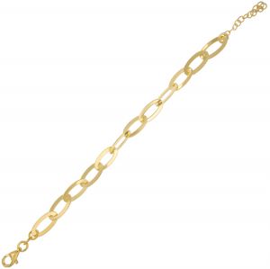 Bracelet with oval rings chain - gold plated