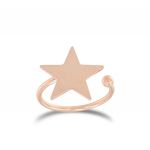 Ring with star shape - rosé plated