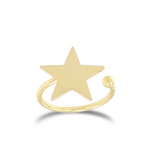 Ring with star shape - gold plated