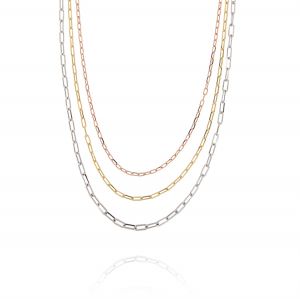 3 rectangular chains necklace with 3 colors