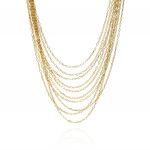 10 rectangular chains necklace - gold plated