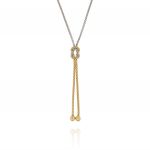 Fope necklace with marine knot - gold and rhodium plated