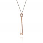 Collana fope con nodo marino - placcato rosé e rhodio
