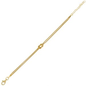 Two fope wire bracelet with marine knot - gold plated