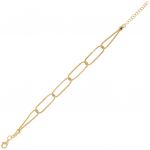 Bracelet with 6 fope chain rings - gold plated