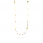 Necklace with 14 stars along the chain - gold plated