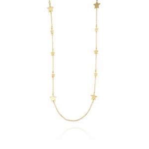 Necklace with 14 stars along the chain - gold plated