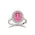 Royal ring with pink oval stone and cubic zirconia