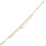 Bracelet with 18 hanging pearls and 1 star in the middle - gold plated