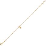Bracelet with pearls alternating by diamond-cut balls and with hanging heart - gold plated